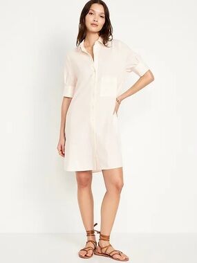 Old Navy Linen Button Shirt Dress